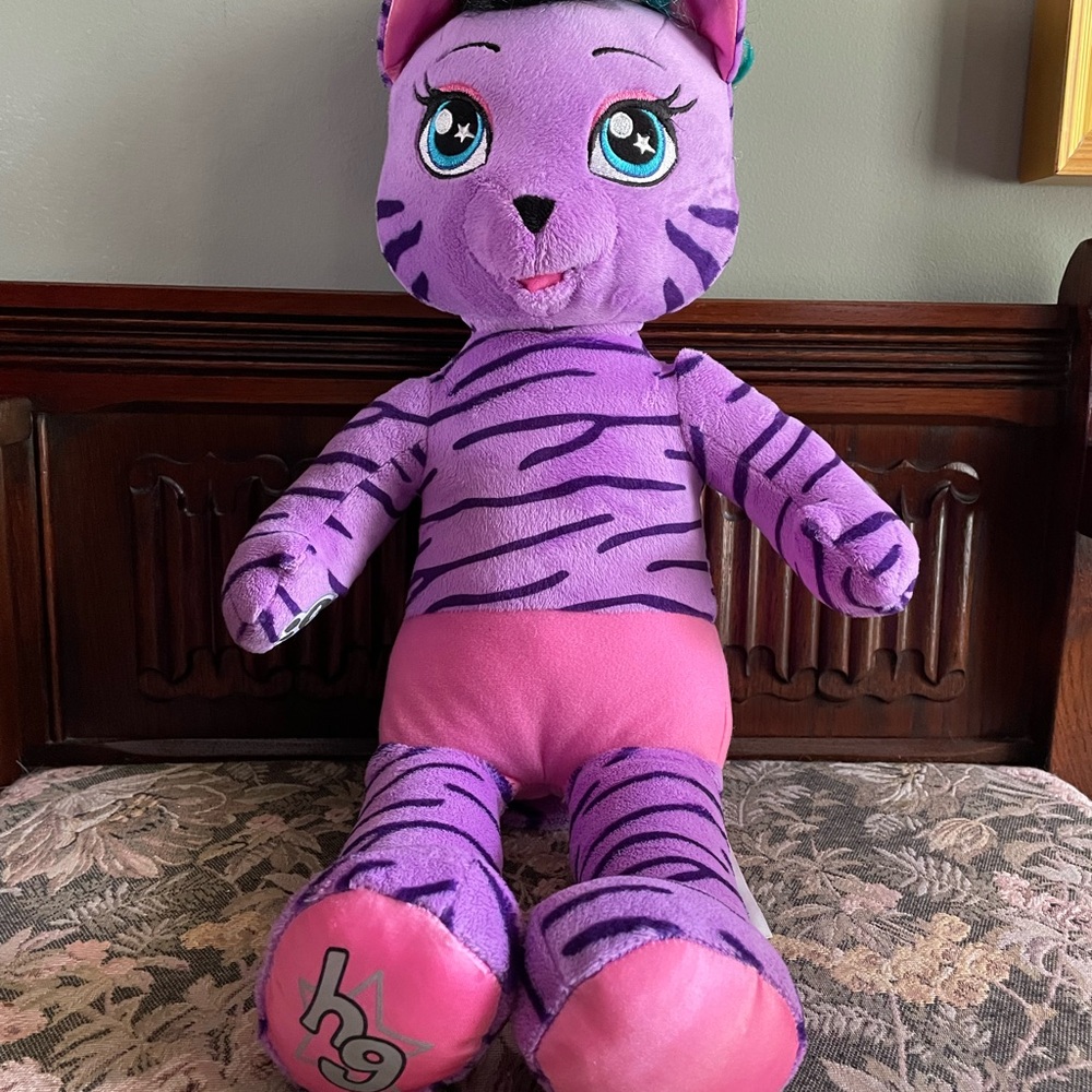 2015 HG Honey Girls Build-A-Bear Purple and Pink Cat Plush Toy